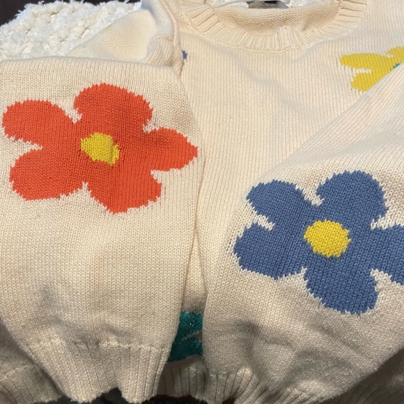 Rails Cream Crew Neck Sweater with Floral Design - Picture 3 of 5